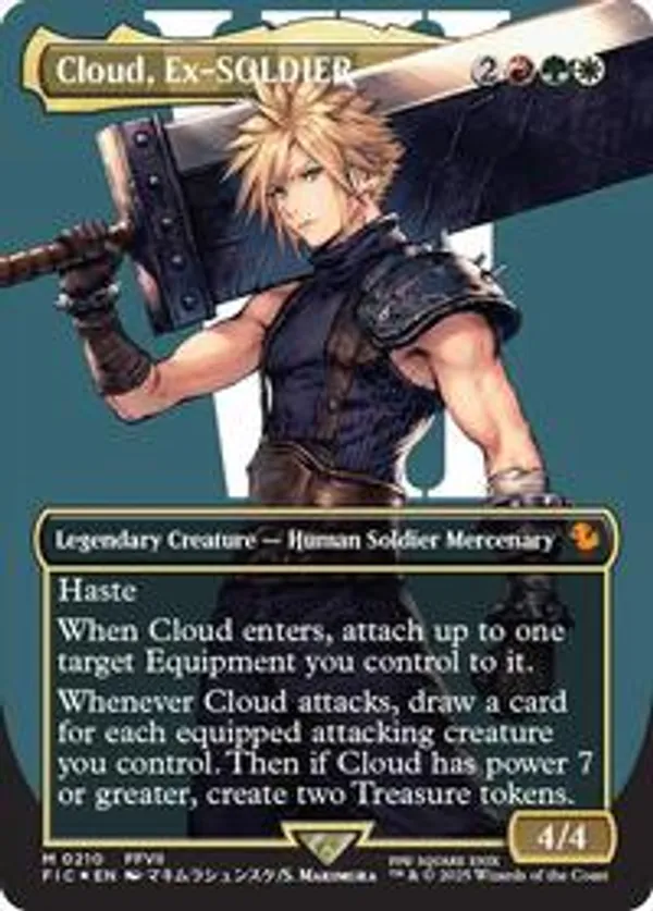 元ソルジャー、クラウド / Cloud, Ex-SOLDIER サージfoil Cloud, Ex-SOLDIER (Borderless) (Surge Foil) • Commander