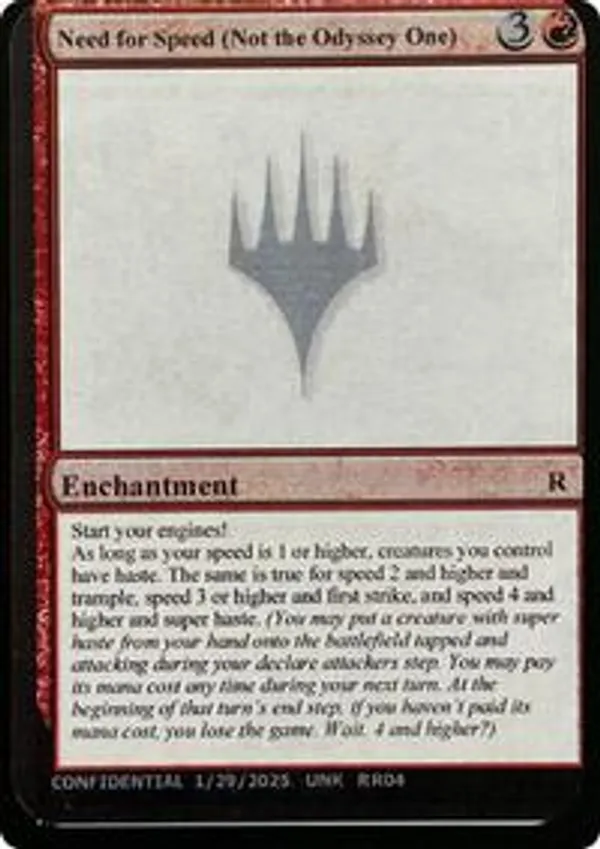 Need for Speed (Not the Odyssey One)