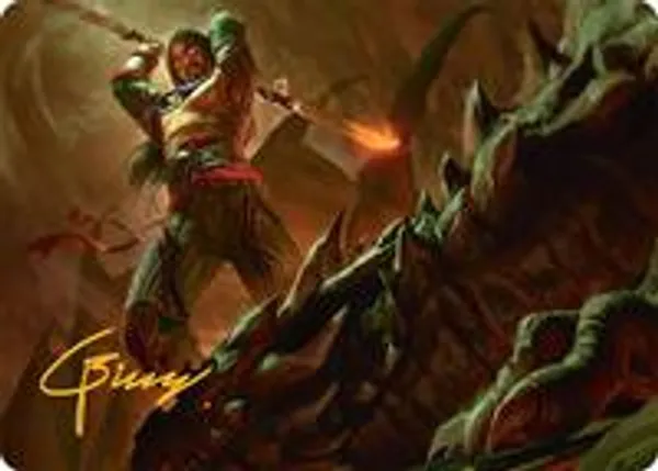 Sarkhan's Resolve Art Card (18/54) (Gold-Stamped Signature)