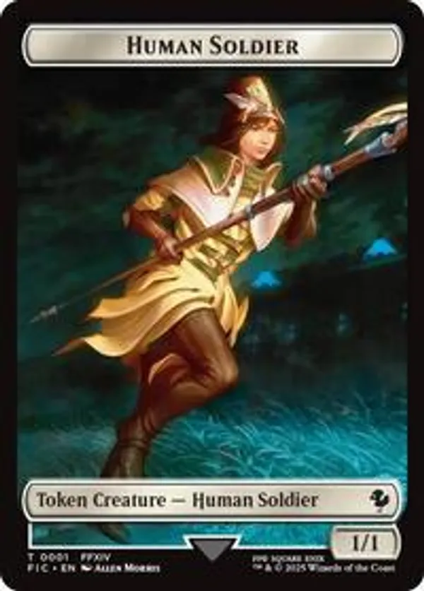 Human Soldier // Hero (0033) Double-Sided Token (Surge Foil)