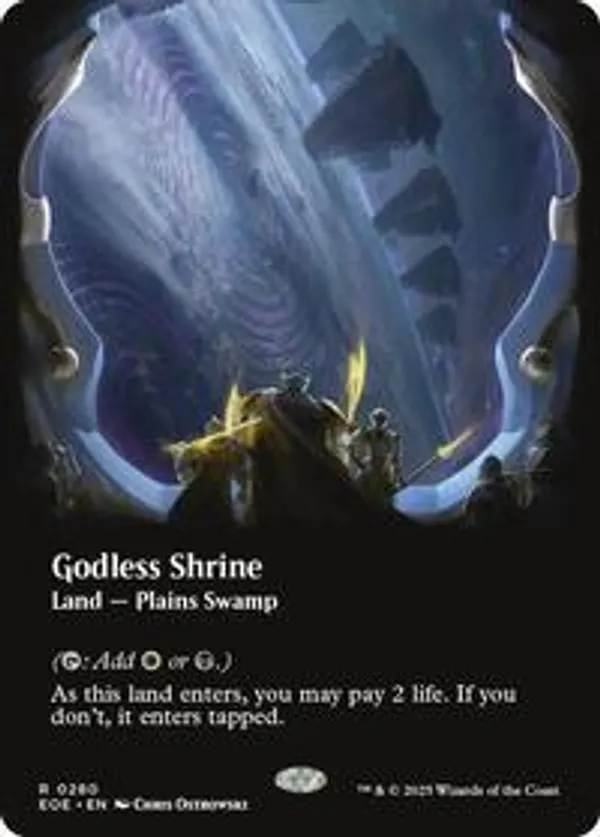 Godless Shrine (Borderless) (Galaxy Foil) • Unfinity (UNF) #533