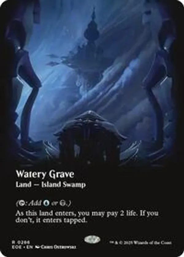 MTG 湿った墓/Watery Grave FOIL UNF FOIL] 湿った墓/Watery Grave (全面アート版、ギャラクシー仕様
