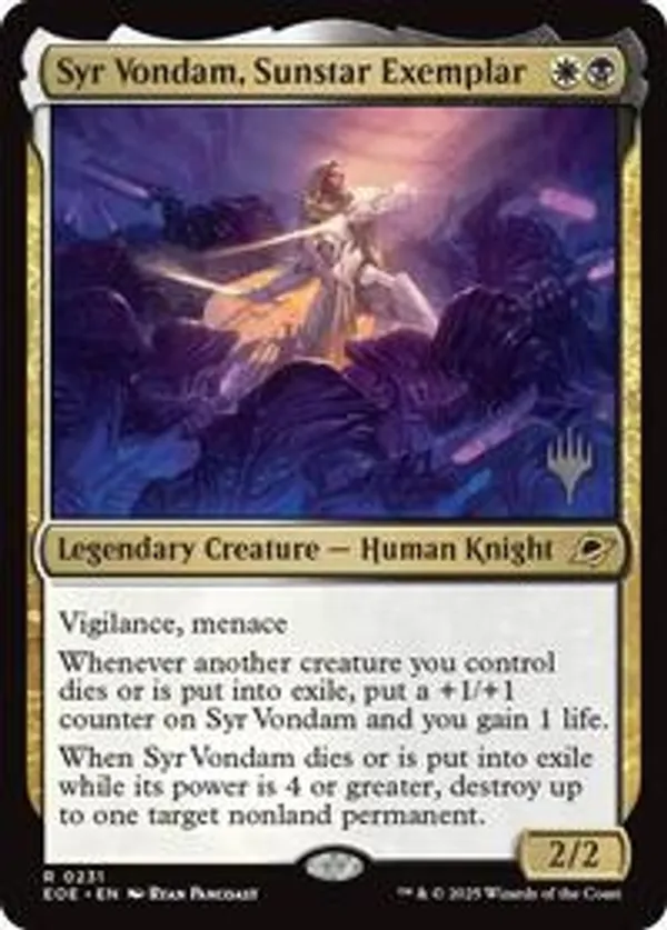 Syr Vondam, Sunstar Exemplar