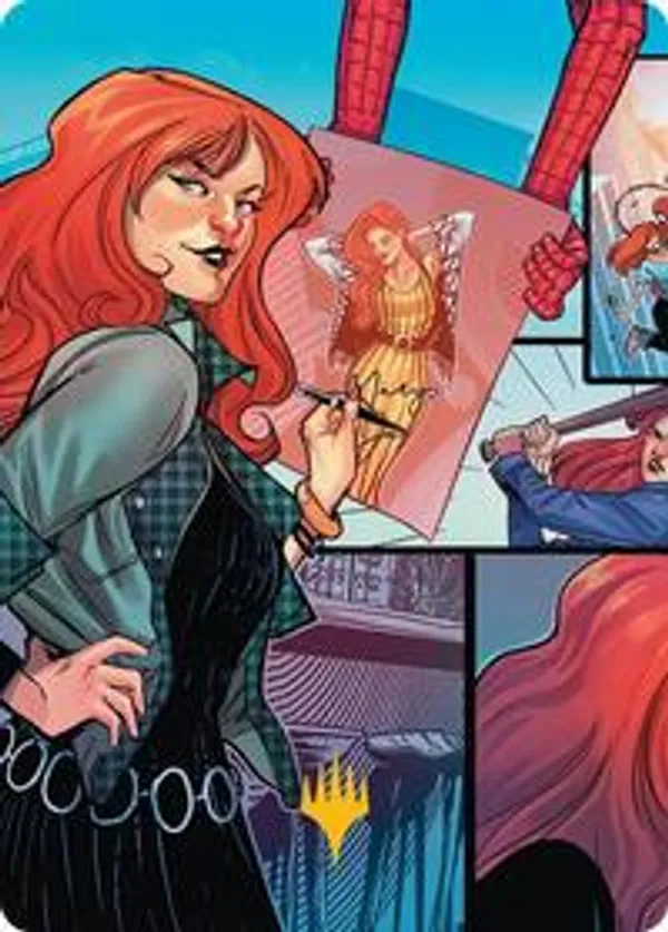 Mary Jane Watson Art Card (Gold-Stamped Planeswalker Symbol)