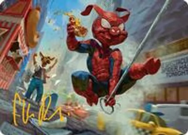 Spider-Ham, Peter Porker Art Card (Gold-Stamped Signature)