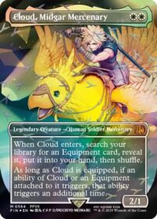 Cloud, Midgar Mercenary (Borderless) (Chocobo Track Foil)