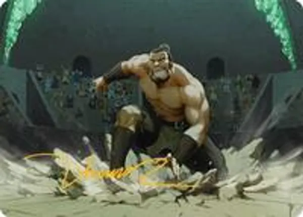 The Boulder, Ready to Rumble Art Card (Gold-Stamped Signature)