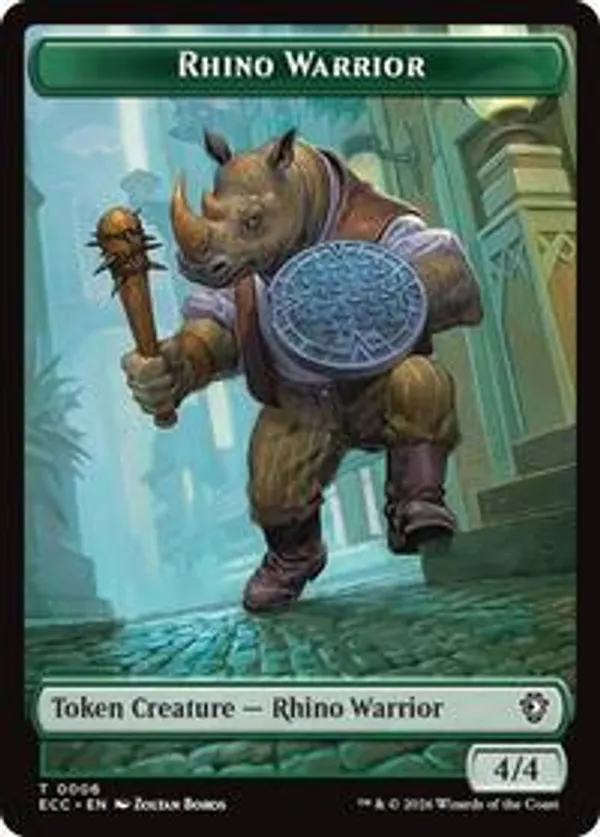 Rhino Warrior // Elemental (0009) Double-Sided Token