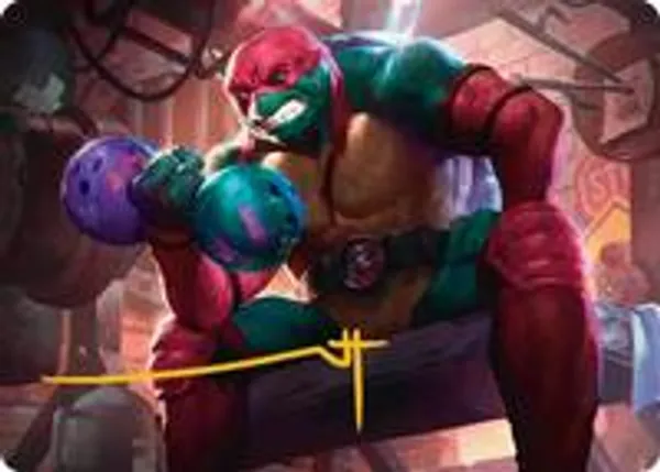 Raphael, Tough Turtle Art Card (Gold-Stamped Signature)