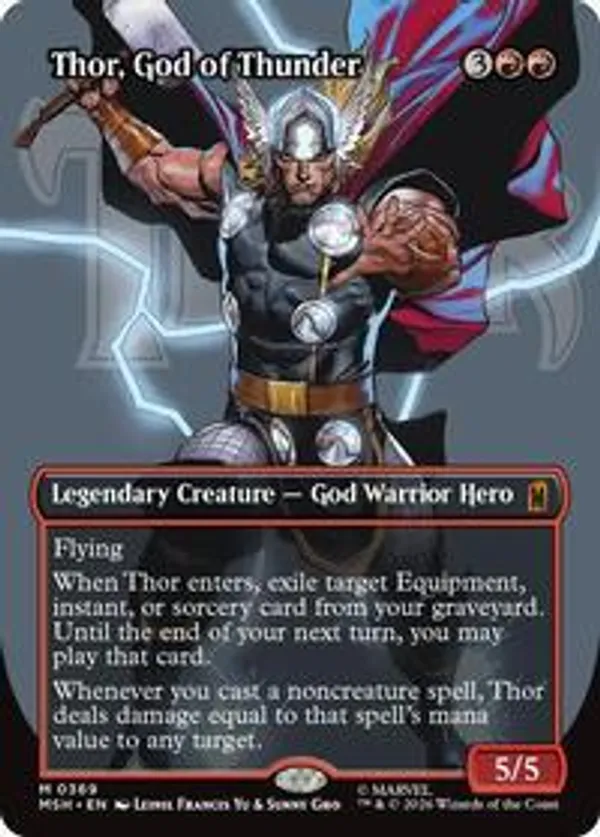 FOIL 雷神、ソー thor, god of thunder msh369 Thor, God of Thunder (Borderless) (0369) • Marvel Super Heroes