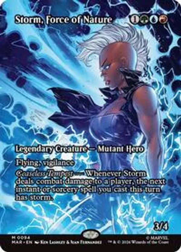 【MTG】Storm, Force of Nature Secret lair Storm, Force of Nature (Borderless) • Marvel Eternal-Legal (MAR) #94