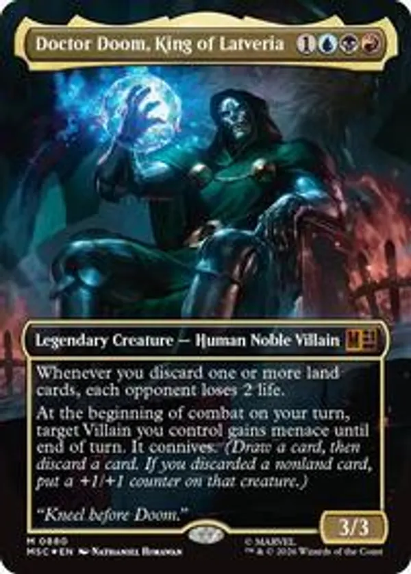 MTG 比類なき者、ドクター・ドゥーム Foil マーベル スーパーヒーローズ Doctor Doom, King of Latveria (Borderless) (Surge Foil