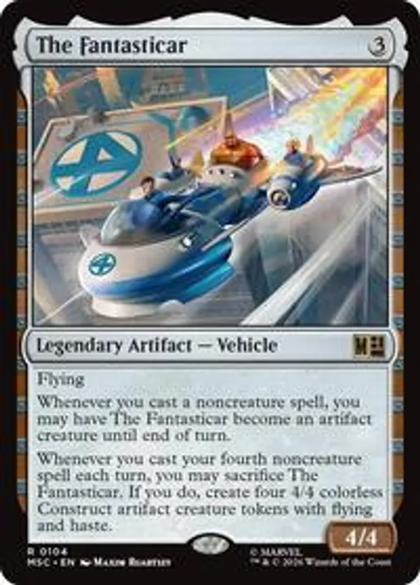 サージfoilファンタスティッカー　The Fantasticar トークン4枚 The Fantasticar (Surge Foil) • Commander: Marvel Super Heroes (MSC