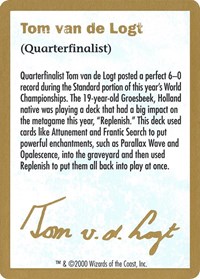 2000 Tom van de Logt Biography Card