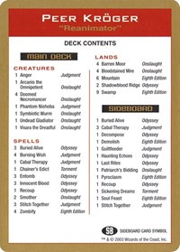 2003 Peer Kroger Decklist Card