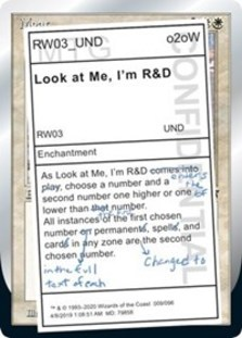Look at Me, I'm R&D