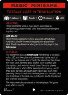 Magic Minigame: Totally Lost in Translation