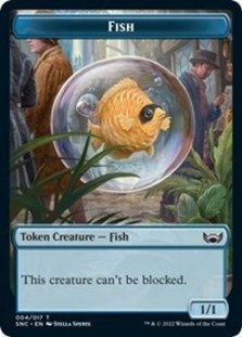 Fish // Rhino Warrior Double-sided Token
