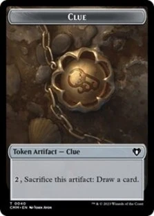 Clue // Emblem - Teferi, Temporal Archmage Double-sided Token